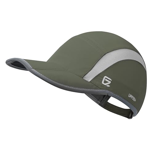 GADIEMKENSD Reflective Folding Outdoor Hat Unstructured Design UPF 50+ Sun Protection Sport Hats for Womens and Mens - color: Amy Green, size: 6 1/2-7