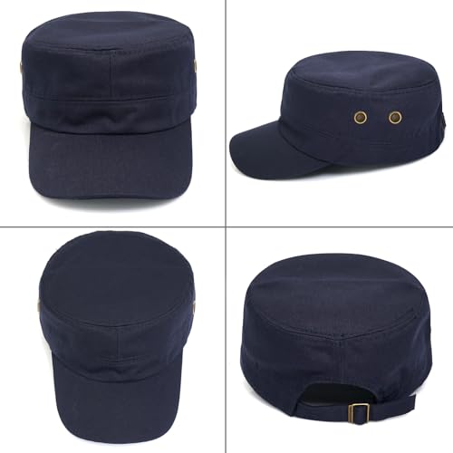 Unisex Basic Cadet Army Caps Everyday Military Style Hat - color: Navy Blue 1