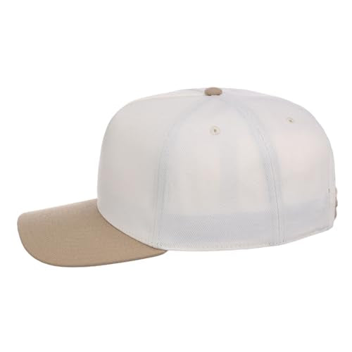 Lids Blank Hook Shot A-Frame Adjustable Snapback Hat – Breathable Mesh & Lightweight | Curved Bill | One Size Fits Most - color: Ivory/Tan