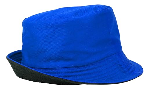 Gelante Reversible Bucket Hat for Men and Women - Cotton, Outdoor Sun Protection Bucket Hats. - color: Royal Blue/Black