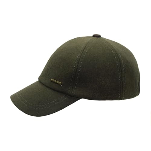Fits Y'all Wool Classic Baseball Cap with Pigskin Leather: Adjustable Relaxed Fit for Men, Women and All Genders - color: Opulent Olive