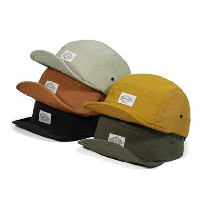 Croogo Short Brim Hat for Men Nylon Quick-Dry 5 Panel Running Baseball Cap - color: Darkyellow