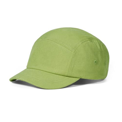 Croogo 5 Panel Short Brim Cotton Baseball Cap Adjustable Hat for Men - color: Lightgreen