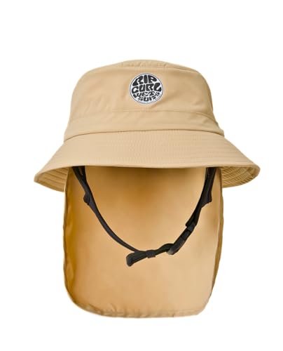 Rip Curl Men's UPF 50+ Quick Dry Surf Hat with Removable Neck Flap - color: Light Khaki, size: Medium