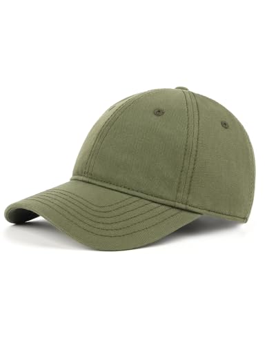 Zylioo Small Baseball Cap for Men Women, Adjustable Unstructured Dad Hat - color: Army Green-fits 21.7"-22.4"/55cm-57cm