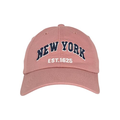 E BY ELIDAN NY Dad Hat, New York EST.1625 Cotton Baseball Cap Women & Men - color: Mauve