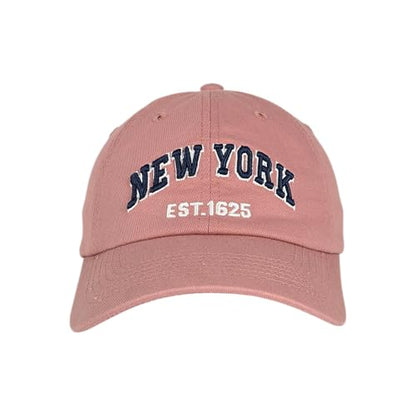 E BY ELIDAN NY Dad Hat, New York EST.1625 Cotton Baseball Cap Women & Men - color: Mauve