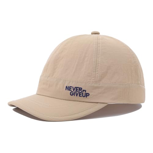 Quick Dry Short Brim Baseball Cap Lightweight Unstructured Sports Hat Trucker Cap Waterproof Umpire Sun Hat - color: Mg-xzcbsudy2515-khaki