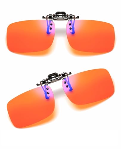 Clip on Flip up Polarized Lens For Prescription Glasses UV Protection Sunglasses (Clear lenses not Polarized) - color: Clearyelloworange