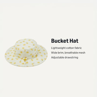 Amazon Essentials x Sofia Grainge Unisex Babies' Cotton Bucket Hat - color: Yellow Lemon, size: 3-6 Months
