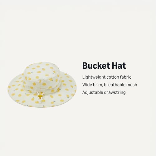 Amazon Essentials x Sofia Grainge Unisex Babies' Cotton Bucket Hat - color: Yellow Lemon, size: 12-24 Months