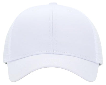Mens Mesh Snapback Trucker Hat Baseball Cap, Fits OSFM&XXL Head - color: Curved White, size: Medium-Large
