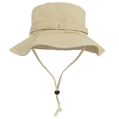 Bucket Hat UV Protection Sun Hat, Boonie Fishing Safari Hats for Outdoors - color: Beige
