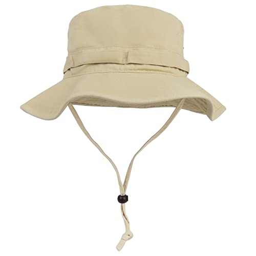 Bucket Hat UV Protection Sun Hat, Boonie Fishing Safari Hats for Outdoors - color: Beige