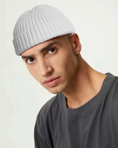 Wool Knit Beanie Hats for Men Women,Cuffless Winter Skull Caps - color: 1-white