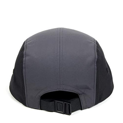5 Panel Baseball Cap Camp Cap Taslon Short Brim Cap Quick Dry Hat Flat Bill Big Size Large Caps Oversize Running Hat - color: Black&grey, size: 7 1/4