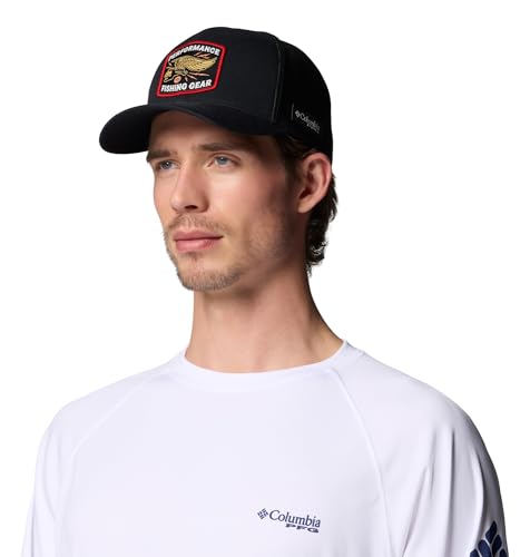 Columbia Unisex PFG Patch Mesh Ball Cap - color: Black/Spin Flyer, size: XX-Large