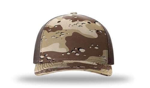 Richardson 112FP & 112PFP Classic Fit Five-Panel Snapback Trucker Cap |OSFM - color: Desert Camo/Brown