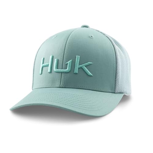 Mens Trucker Hat, Anti-Glare Snapback Fishing Hat for Men - color: Embroidered - Mineral Blue