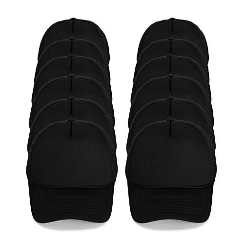 DALIX Youth Trucker Hat Mesh Cap 12 Pack Dozen Bulk - color: Black