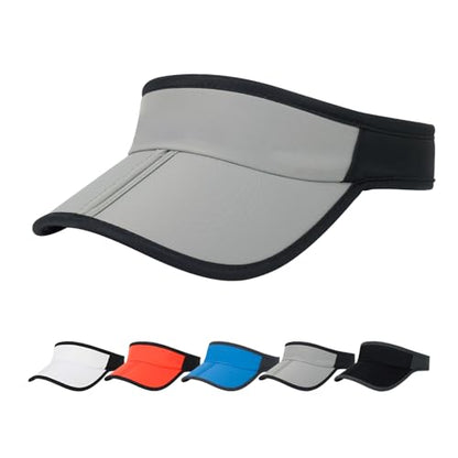 Sports Sun Visor Hat Men Women Foldable Brim Packable Running Golf Cap - color: Gray