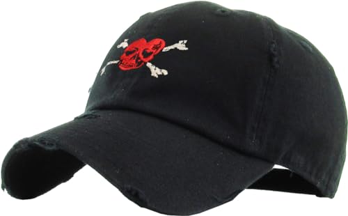 KBETHOS Daddy Dad Hat Pineapple Vacation Baseball Cap Vintage Distressed Classic Polo Style Adjustable - color: Black Skull Vintage