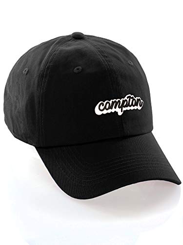 Classic Unstructured USA Cities Baseball Dad Hat 3D Raised PVC Letters Cap - color: Compton Black - White Black