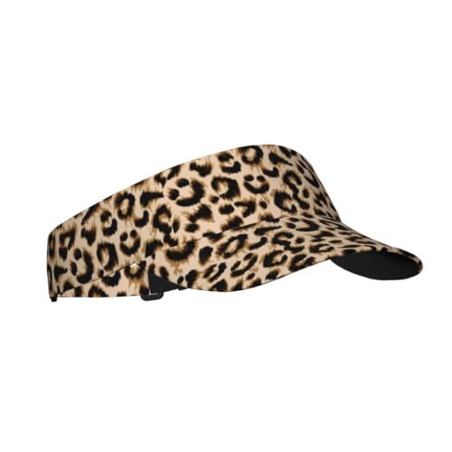 Leopard Print Sunscreen Visor Cap Adjustable Empty Top Athletic Beach Hat - color: 1