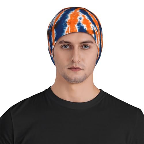 Beanie Hat for Men Women Slouchy Beanie Skull Sleep Cap Soft Lightweight Chemo Hat Stretch Cancer Headwear - color: Tie Dye Orange