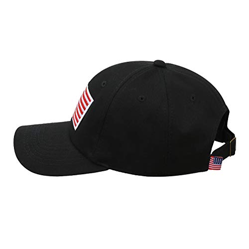 IIN American Flag Baseball Cap for Men Women Low Profile USA Army Tactical Operator Military Plain Dad Hat - color: Flag-black