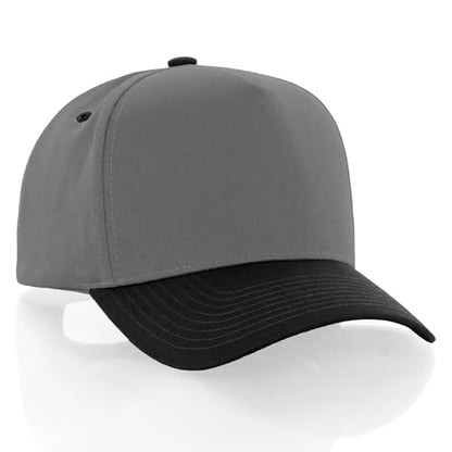 Daxton Men Original Trucker Hat Cotton Twill with Adjustable Snapback 5 Panel A-Frame Cap - color: 2 Pack - All Black, Light Gray Black