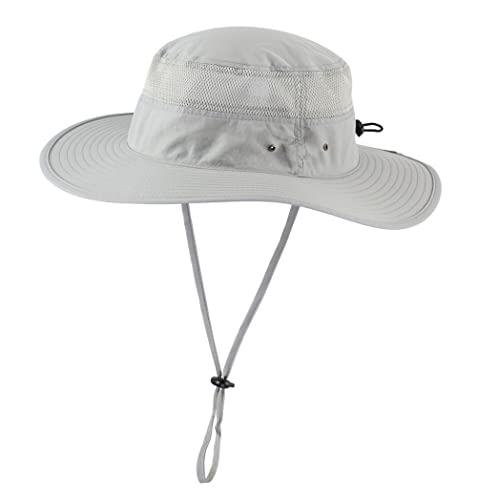 Home Prefer UPF 50+ Men's Sun Hat Wide Brim Bucket Hat UV Protection Hat for Mens Womens Beach Safari Gardening Golf Fishing - color: Grey