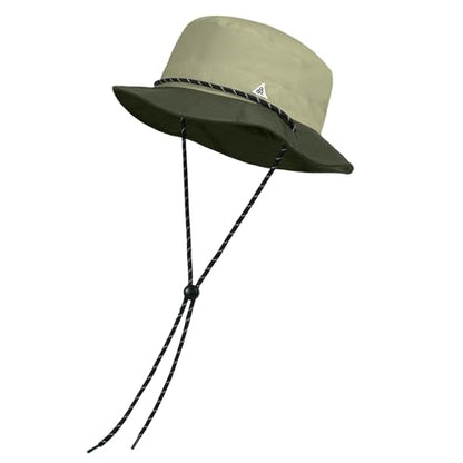 Clakllie Reversible Packable Boonie Fishing Hat UV Protection Sun Beach Hat - color: Bk2601-khakigreen
