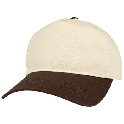 E BY ELIDAN Two Tone A-Frame Trucker Hat, 5-Panel Blank Baseball Snapback - color: Stone Brown