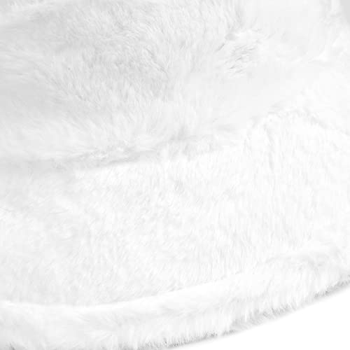 Umeepar Winter Faux Fur Fuzzy Bucket Hat Fluffy Warm Hat for Women Men - color: Plain White