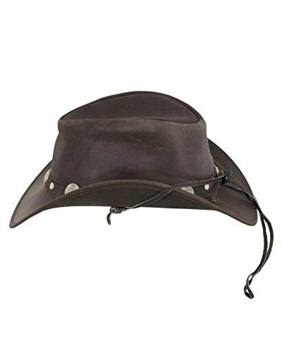 Outback Trading Company Men's 1376 Rawhide UPF 50 Leather Western Hat with Adjustable Chin Cord - size: Small