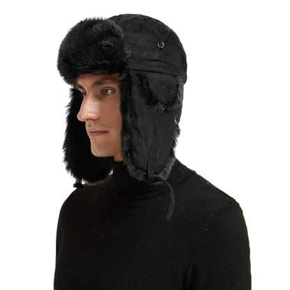 Aurya Winter Trapper Trooper Hat Unisex Ushanka Aviator Russian Hat Outdoor Hunting Skiing Hat Cap with Ear Flap - size: X-Large