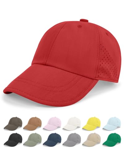 Rosoz Unisex Baseball Cap Vintage UPF 50+ Unstructured Men Women Dad Hat - color: Red