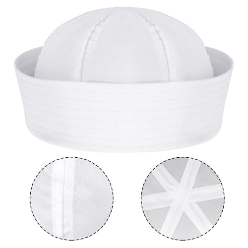 choyaxo White Sailor Hats for Youth Women Men Halloween Dressing Up Party Costume Accessory