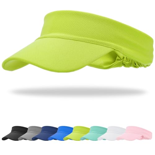 Cooling Stretchy Visor Hat Sports Sun Headband UV Visors Hats - color: Bright Yellow