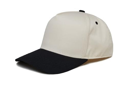 Funky Junque Adult Trucker Snapback Hat 2-Tone Baseball Cap - color: Black/Beige