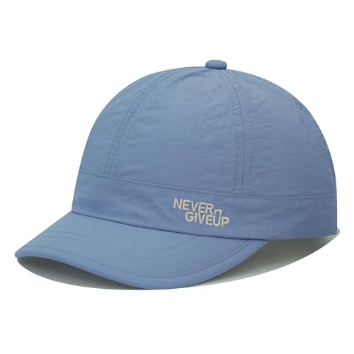 Clakllie Quick Dry Short Brim Cap for Men Lightweight 6 Panel Baseball Cap Golf Dad Hats Women's Running Trucker Hat - color: Cdus-bssq2505-baby Blue