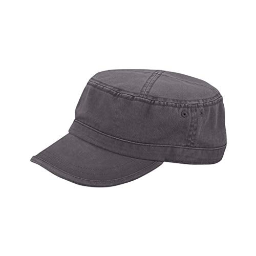 The Vintage Year Heavy Stitch Washed Cotton Cadet Hat Military Army Cap - color: Army Charcoal Gray, size: One Size