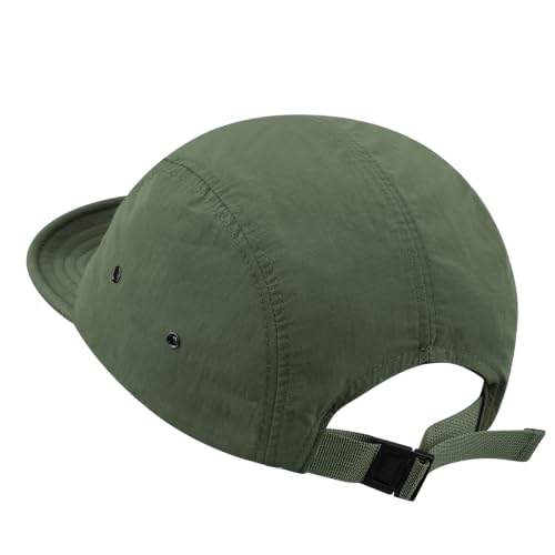Clakllie Quick Dry Short Brim Hats for Men 5 Panel Running Hat Waterproof Baseball Cap Outdoor Hiking Hat Flat Bill Cadet Cap - color: Cdus-ddy1-green
