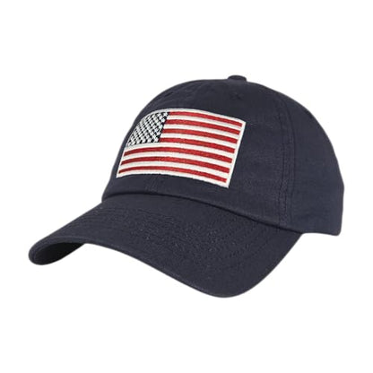 E BY ELIDAN USA Hat, Embroidered American Flag Baseball Cap for Men Women - color: Navy