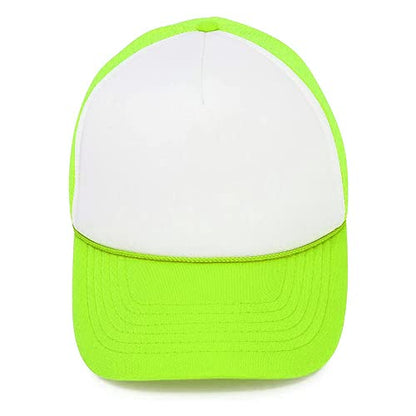 MR.R Sublimation Blanks Polyester Mesh Cap Mesh Hat Two Tone Trucker Summer Mesh Cap with Adjustable Snapback,2pcs per Pack - color: Green