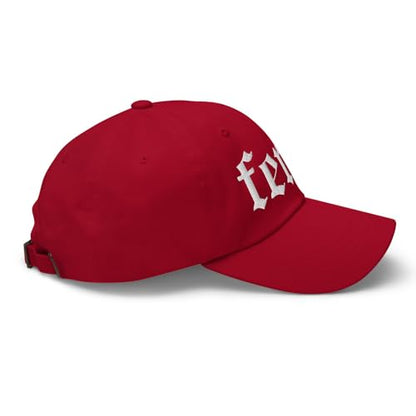 NX Feral Embroidered Curved Bill Cap Relaxed Fit Low Crown Adjustable Dad Hat - color: Cranberry