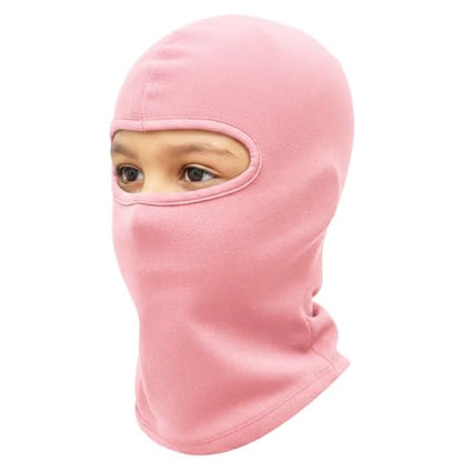Kids Balaclava Ski Mask Winter Windproof Fleece Full Face Mask for Boy Girl - color: Pink
