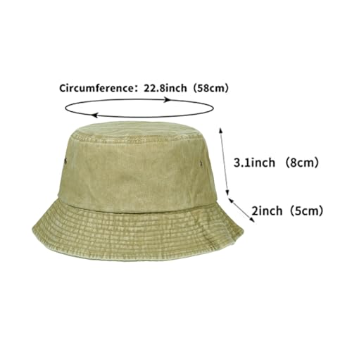 Washed Cotton Bucket Hats Packable Summer Beach Cap for Men Women - color: Ce-bh-black-gray-khaki