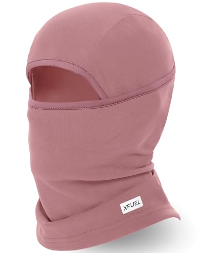 Winter Balaclava Ski Mask Warm and Fleece Full Face Cover for Men Women Cold Weather Skiing Motorcycle Neck Warmer - color: Dark Pink
